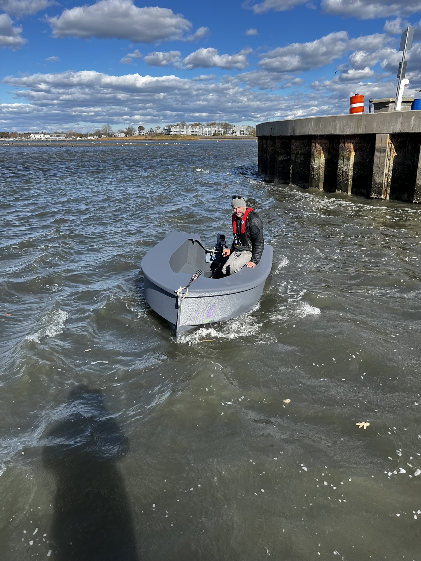 Boat Evolution 3m dinghy on the water during testing